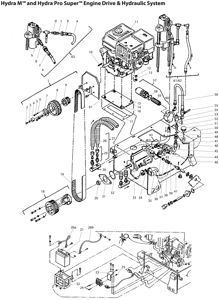Hydra M and Hydra Pro Super Engine Drive &amp; Hydraulic System